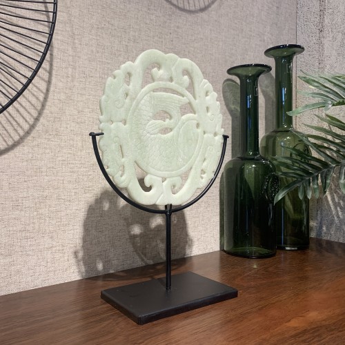 natural jade color marble bi disc 