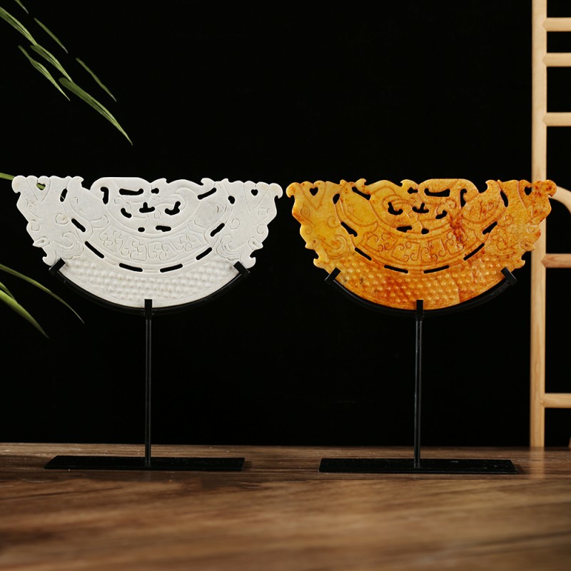 carved marble bi disc