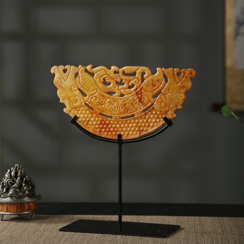 carved marble bi disc