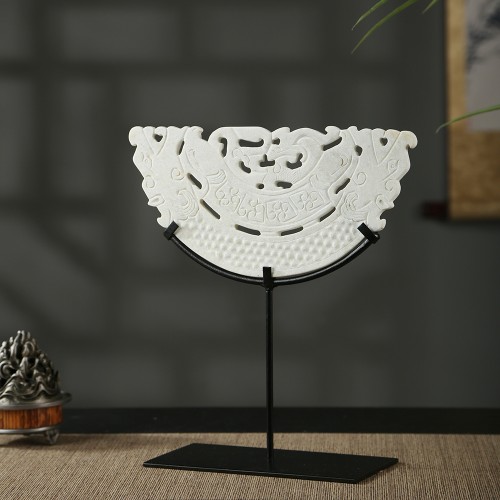 carved marble bi disc 