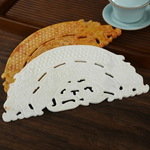 carved marble bi disc