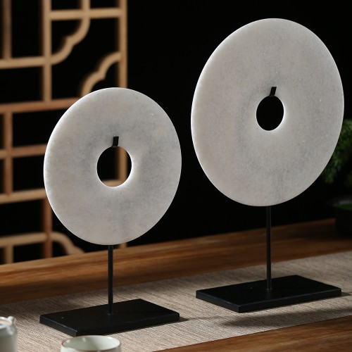 white marble bi disc 